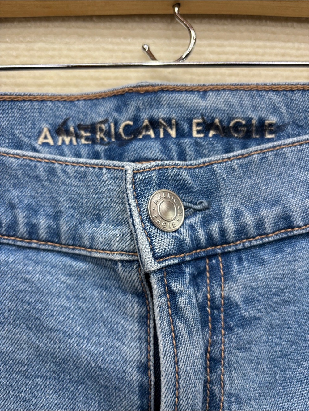American Eagle stretch 18 Patchwork Wide-Leg Women's Jeans - Blue - Picture 4 of 7